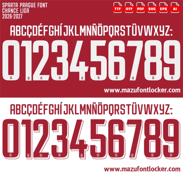 Sparta Prague 2026-2027 Font Vector – Epic Iron Sparta Masterpiece