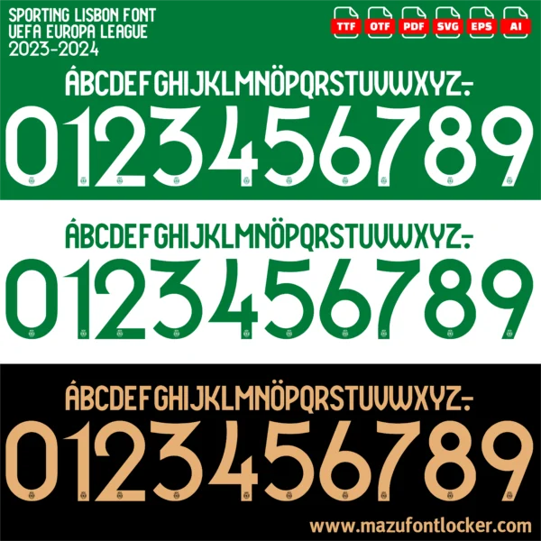 Sporting Lisbon 2023-2024 Font Vector – Epic Leões Masterpiece