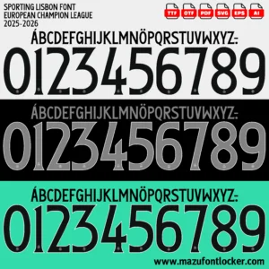 Sporting Lisbon 2025-2026 Font Vector – Stunning Leões Masterpiece
