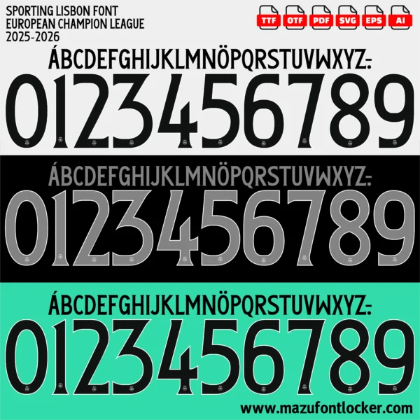 Sporting Lisbon 2025-2026 Font Vector – Stunning Leões Masterpiece