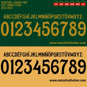 Sporting Lisbon 2026-2027 Font Vector – Magnificent Lions of Alvalade Masterpiece