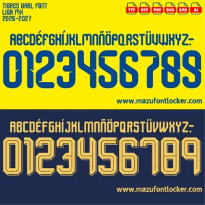 Tigres UANL 2026-2027 Font Vector – Epic Tigres Legendary Masterpiece