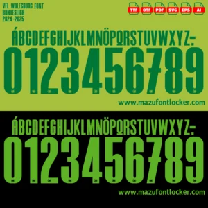 VfL Wolfsburg 2024-2025 Font Vector – Stunning Green Wolves Masterpiece