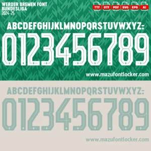 Werder Bremen 2024-2025 Font Vector – Epic Grün-Weiß Masterpiece