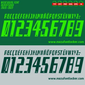 Wolfsburg 2026-2027 Font Vector – Stunning Green Wolves Icon