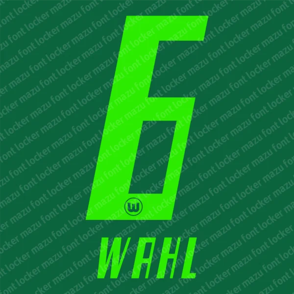 Wolfsburg 2026-2027 Font Vector – Stunning Green Wolves Icon