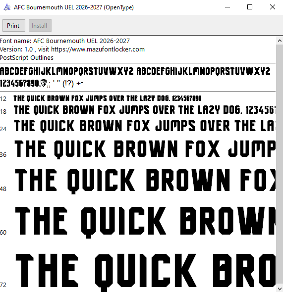 AFC Bournemouth UEL 2026-2027 Font Vector – Legendary Cherries Masterpiece