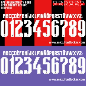 AFC Bournemouth UEL 2026-2027 Font Vector – Legendary Cherries Masterpiece