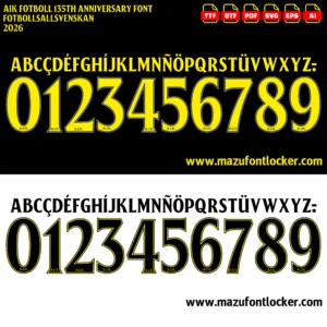 AIK Fotboll 2026 135th Anniversary Font Vector – Legendary Black & Yellow Masterpiece