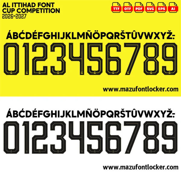 Al Ittihad 2026-2027 Font Vector – Epic Tigers Masterpiece