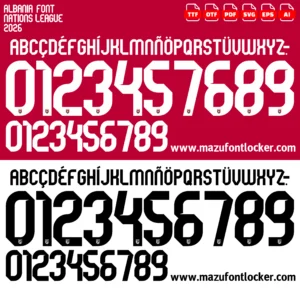 Albania Nations League 2026 Font Vector – Stunning Double-Headed Eagle Masterpiece