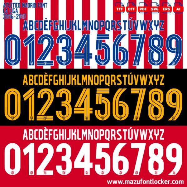 Atletico Madrid 2016-2017 Font Vector – Epic Rojiblanco Masterpiece