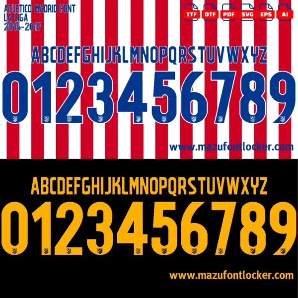 Atletico Madrid 2016-2017 Font Vector – Epic Rojiblanco Masterpiece