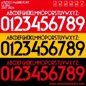 Atletico Madrid 2017-2024 Font Vector – Epic Rojiblanco Masterpiece