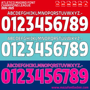 Atletico Madrid UCL 2024-2025 Font Vector – Legendary Colchoneros Masterpiece