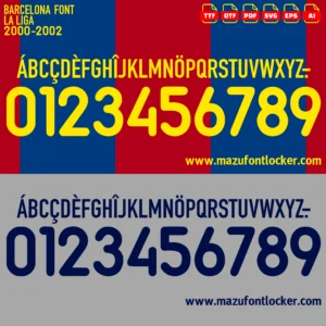 Barcelona 2000-2002 Font Vector – Stunning Blaugrana Masterpiece