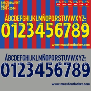 Barcelona 2002-2004 Font Vector – Legendary Blaugrana Masterpiece