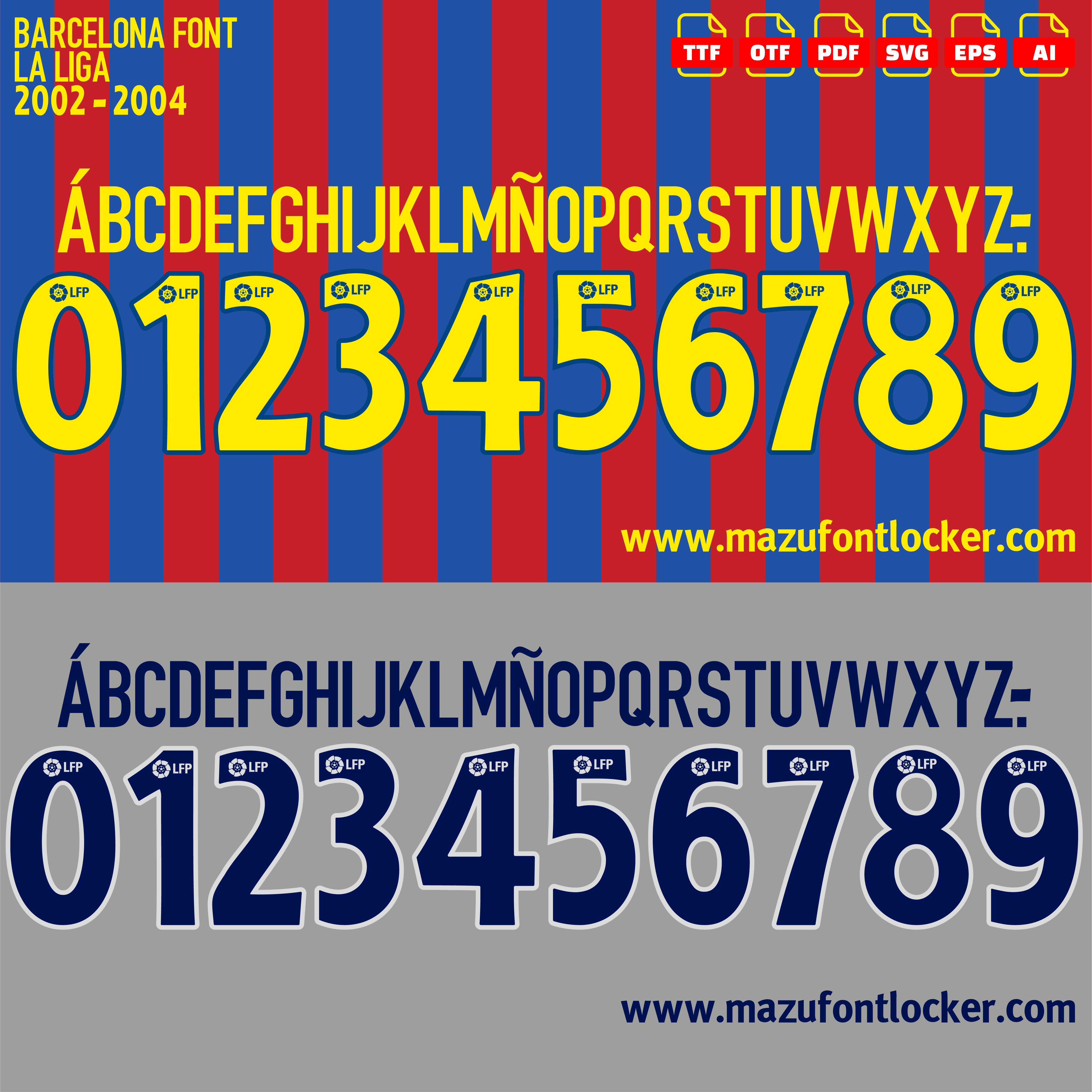 Barcelona 2002-2004 Font Vector – Legendary Blaugrana Masterpiece