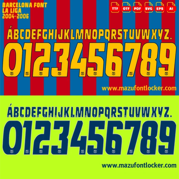 Barcelona 2004-2006 Font Vector – Stunning Blaugrana Masterpiece