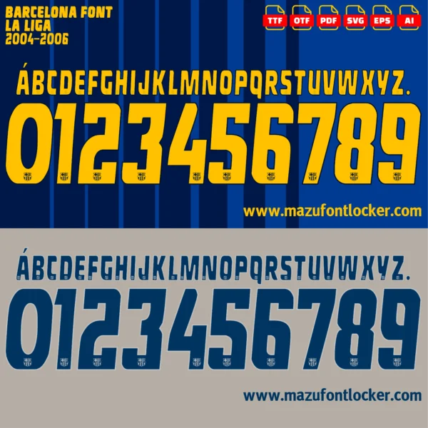 Barcelona 2004-2006 Font Vector – Stunning Blaugrana Masterpiece