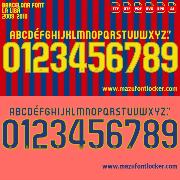 Barcelona 2009-2010 Font Vector – Epic Blaugrana Masterpiece