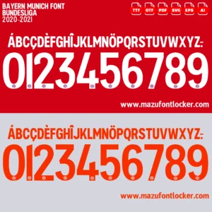 Bayern Munich 2020-2021 Font Vector – Epic Rote Masterpiece
