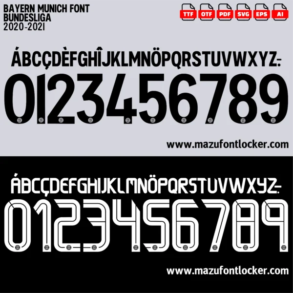 Bayern Munich 2020-2021 Font Vector – Epic Rote Masterpiece