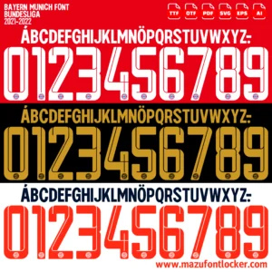 Bayern Munich 2021-2022 Font Vector – Epic Rote Masterpiece