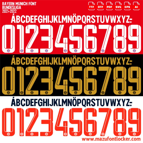 Bayern Munich 2021-2022 Font Vector – Epic Rote Masterpiece