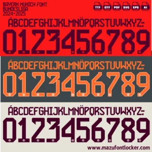 Bayern Munich 2024-2025 Font Vector – Legendary Die Roten Masterpiece