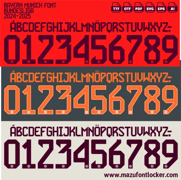Bayern Munich 2024-2025 Font Vector – Legendary Die Roten Masterpiece
