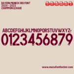 Bayern Munich UCL Third 2024-2025 Font Vector – Stunning Die Roten Masterpiece