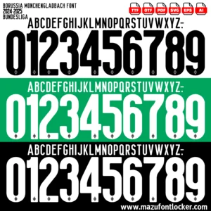 Borussia Monchengladbach 2024-2025 Font Vector – Legendary Die Fohlen Masterpiece
