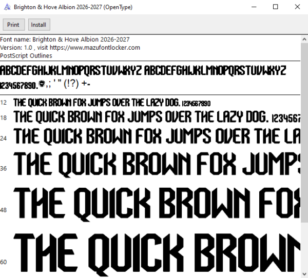 Brighton and Hove Albion 2026-2027 Font Vector – Stunning Seagulls Masterpiece