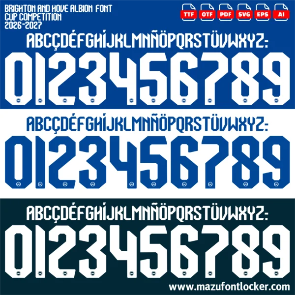 Brighton and Hove Albion 2026-2027 Font Vector – Stunning Seagulls Masterpiece
