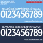 Celta de Vigo UEL 2026-2027 Font Vector – Stunning Celestes Masterpiece