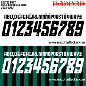 Celtic UEL 2026-2027 Font Vector – Stunning Bhoys Masterpiece