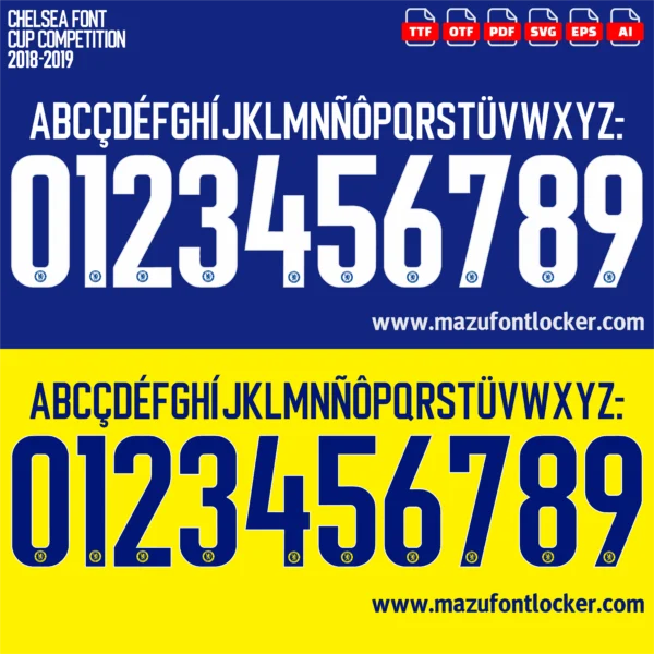 Chelsea 2018-2019 Font Vector – Legendary Blues Masterpiece
