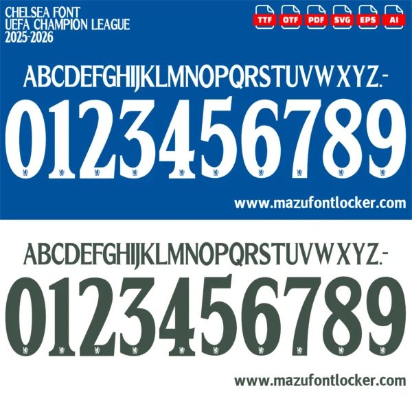 Chelsea 2025-2026 Font Vector – Stunning Blues Masterpiece