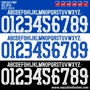 Chelsea UCL 2015-2017 Font Vector – Legendary Blues Masterpiece