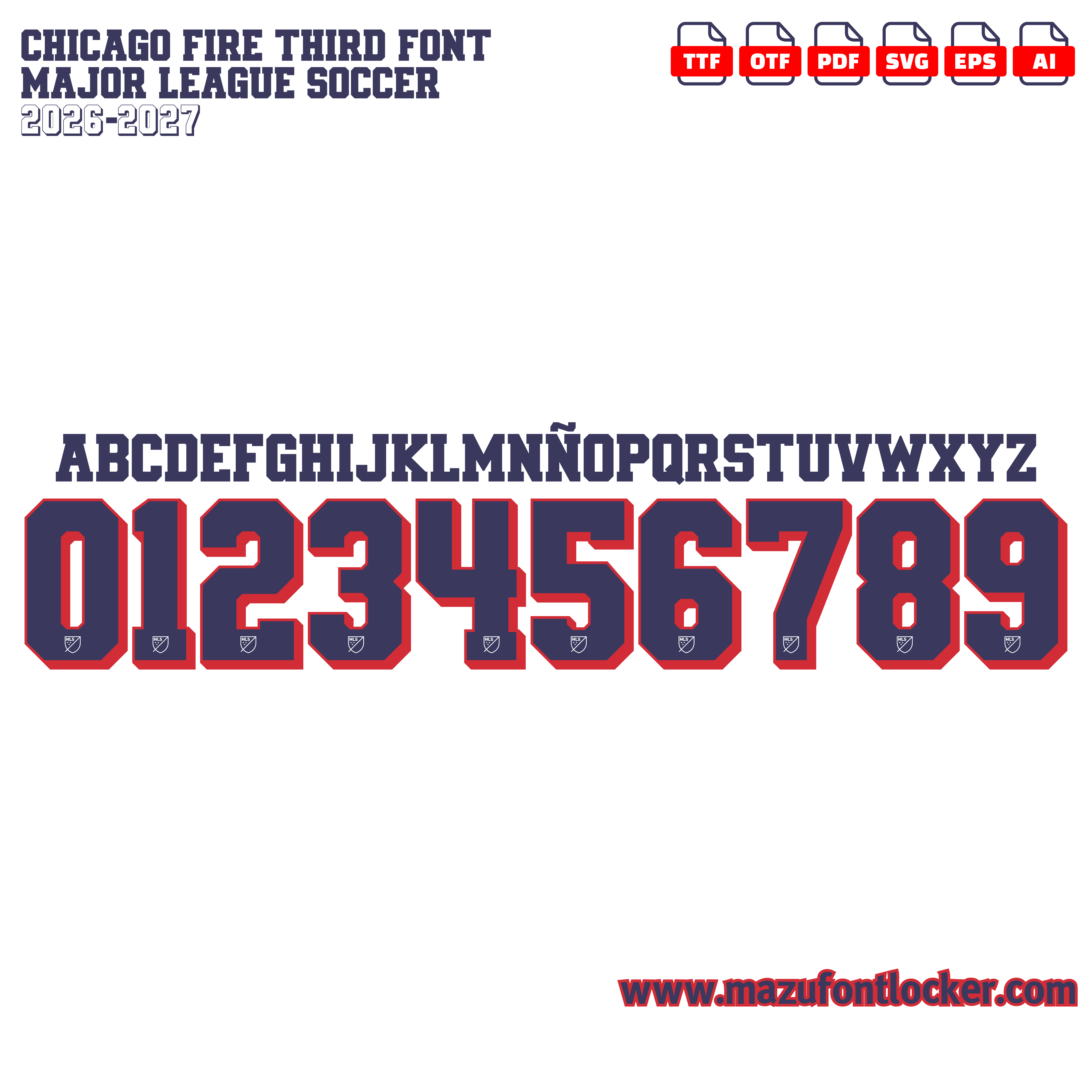 Chicago Fire Third 2026-2027 Font Vector – Legendary Men in Red Masterpiece