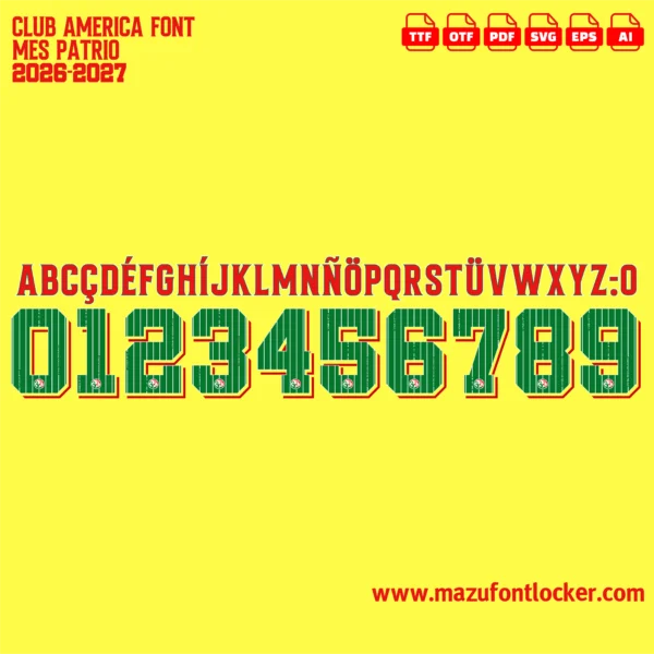 Club America Mes Patrio 2026-2027 Font Vector – Epic Aguilas Masterpiece