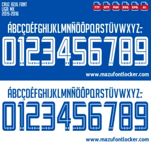 Cruz Azul 2015-2016 Font Vector – Stunning La Máquina Masterpiece
