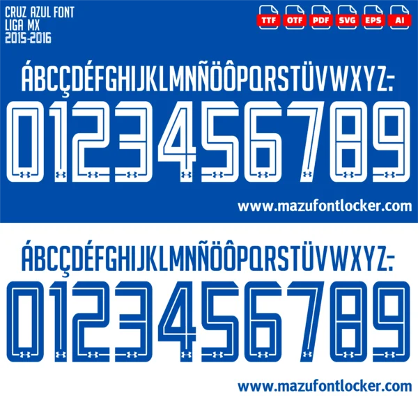 Cruz Azul 2015-2016 Font Vector – Stunning La Máquina Masterpiece