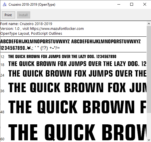 Cruzeiro 2018-2019 Font Vector – Epic Raposa Masterpiece