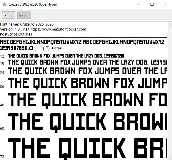 Cruzeiro 2025-2026 Font Vector – Epic Raposa Masterpiece
