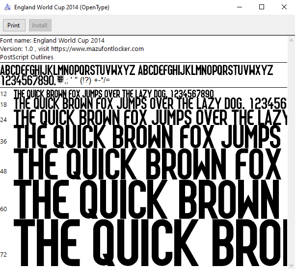 England World Cup 2014 Font Vector – Legendary Three Lions Masterpiece