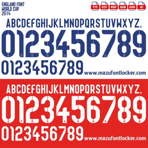 England World Cup 2014 Font Vector – Legendary Three Lions Masterpiece