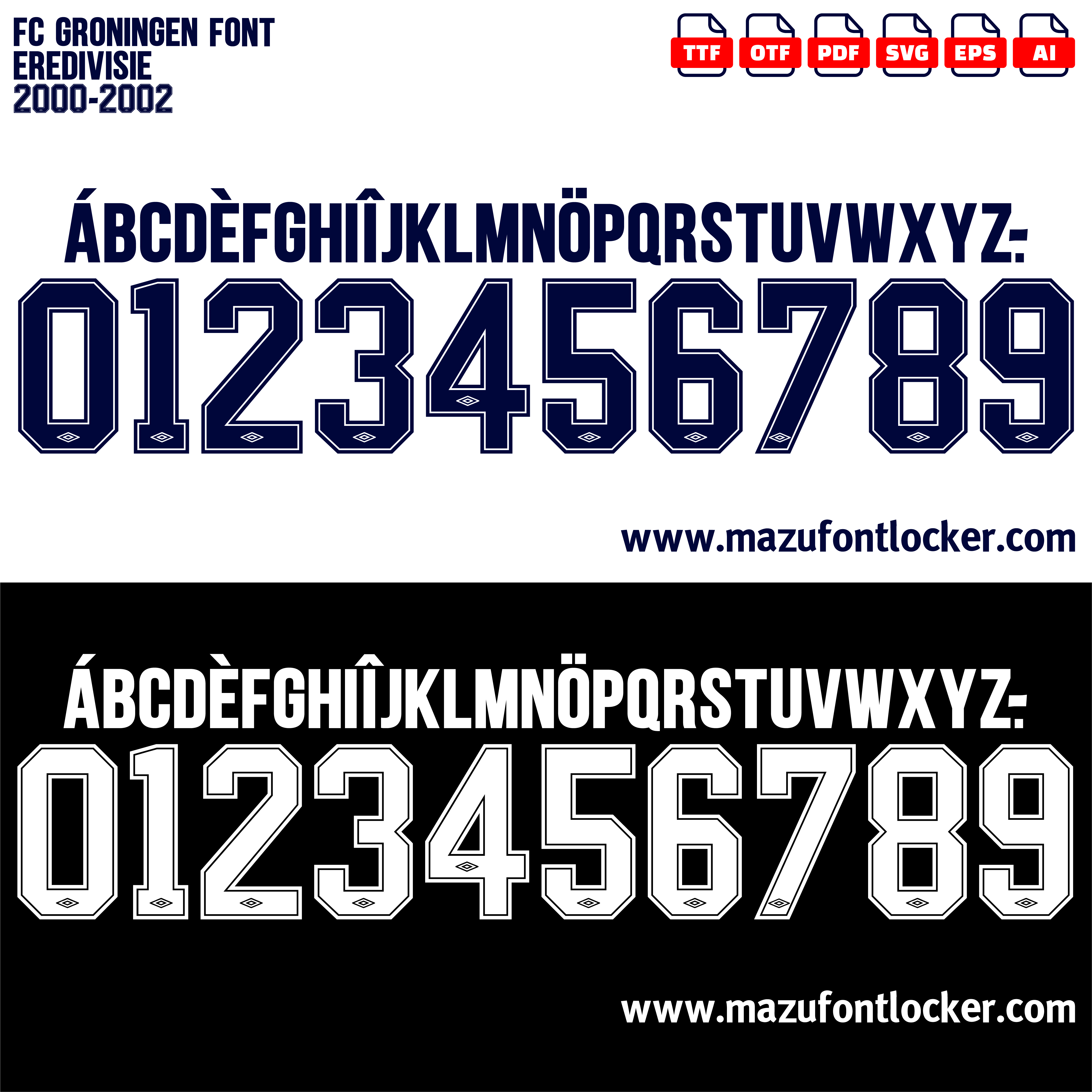 FC Groningen 2000-2002 Font Vector – Legendary Trots van het Noorden Masterpiece