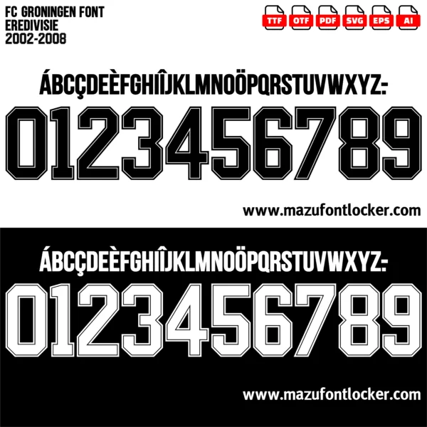 FC Groningen 2002-2008 Font Vector – Stunning Green-White Masterpiece